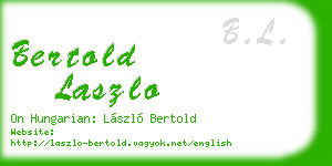 bertold laszlo business card