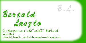 bertold laszlo business card